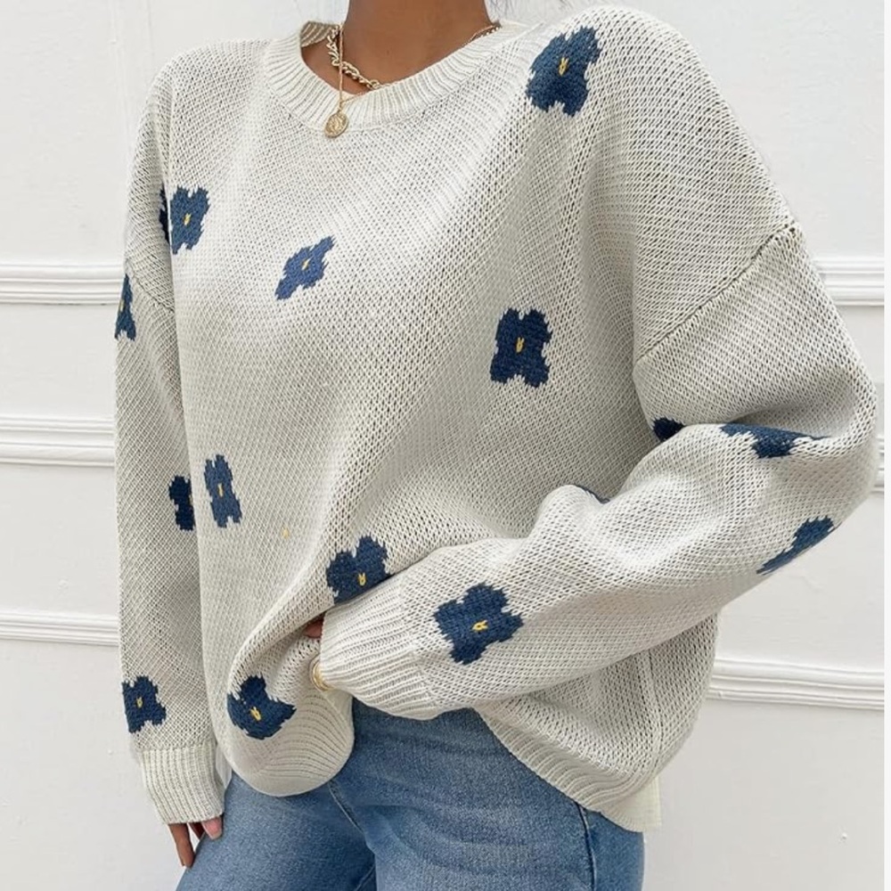 Gorgeous floral sweater oversized - Picture 2 of 3